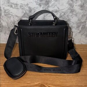 Steve Madden Black Messenger Bag for Men